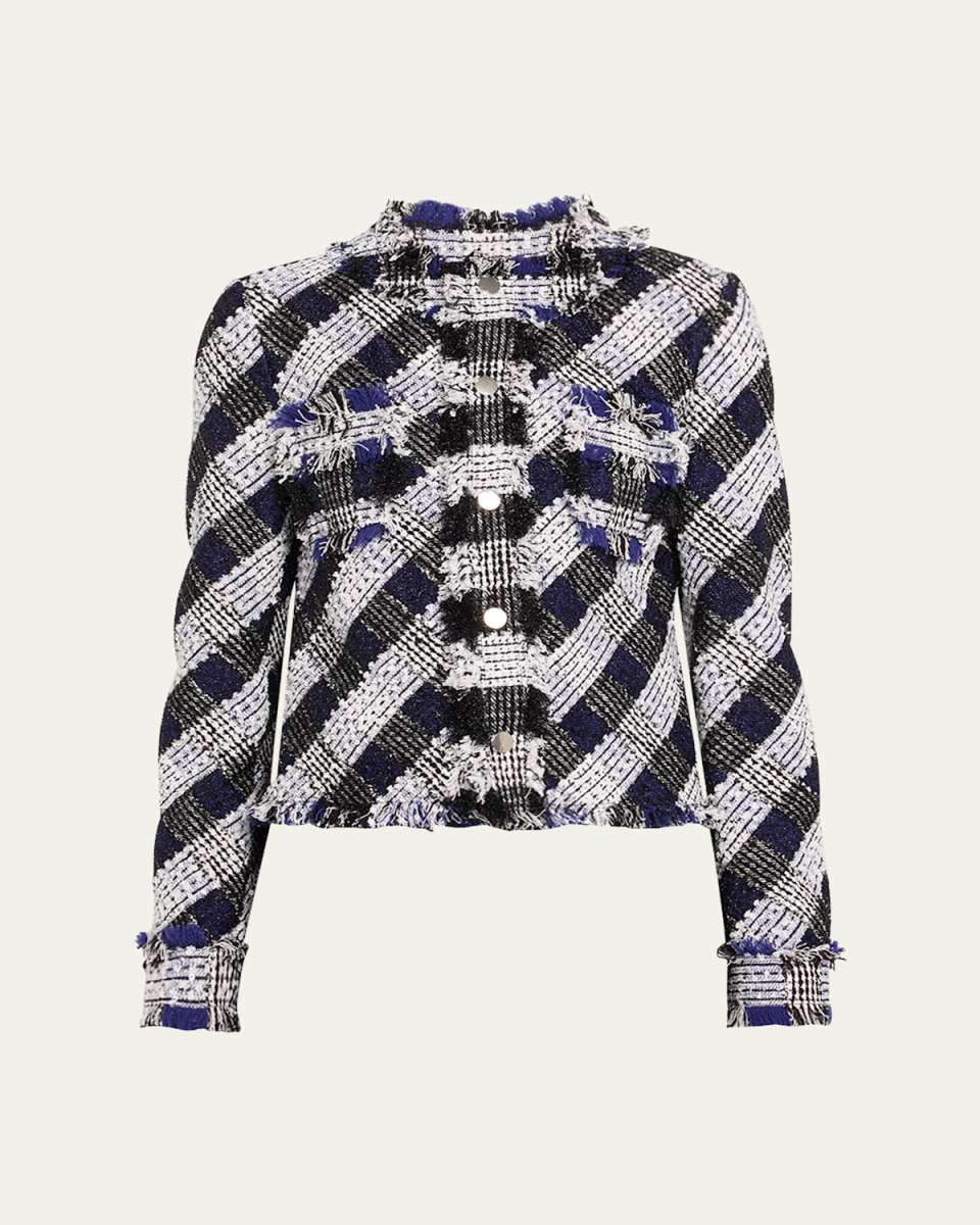 Tweed Check Cropped Jacket